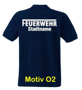 Feuerwehr Poloshirt mit Ortsname Motiv O2