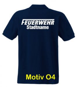Feuerwehr Poloshirt mit Ortsname Motiv O4