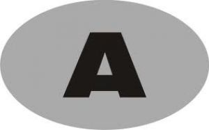 A - Atemschutz Helmaufkleber, oval, grau