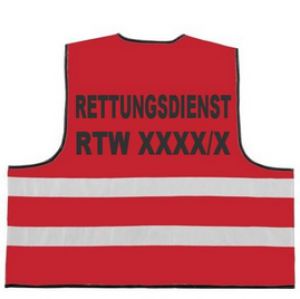 Rettungsdienst Funktionsweste 2-zeilig RETTUNGSDIENST / RTW