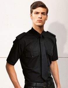 Security Diensthemd, kurzarm (weiss oder schwarz)