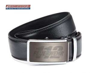 Feuerwehr Ledergürtel mit gelasertem 112 / FEUERWEHR Logo