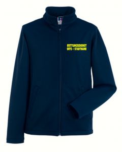Softshelljacke mit gesticktem RETTUNGSDIENST und STADTNAMEN