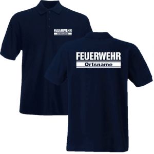 Feuerwehr Poloshirt mit Ortsname Motiv O24