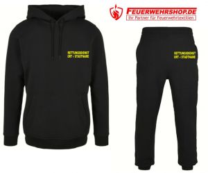 Rettungsdienst Freizeitanzug mit besticktem RETTUNGSDIENST und ORTS -/ STADTNAMEN (S - 7XL!)