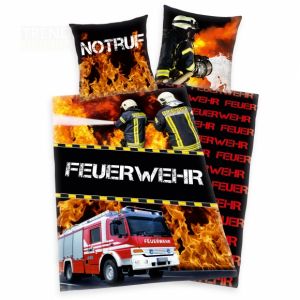 FEUERWEHR NOTRUF BETTWÄSCHE 80X80/135X200CM