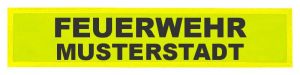 Feuerwehr Reflex - Rückenschilder 38x8cm, 2-zeilig, neongelb