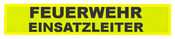 Feuerwehr Reflex - Rückenschilder 42x8cm, 2-zeilig, neongelb